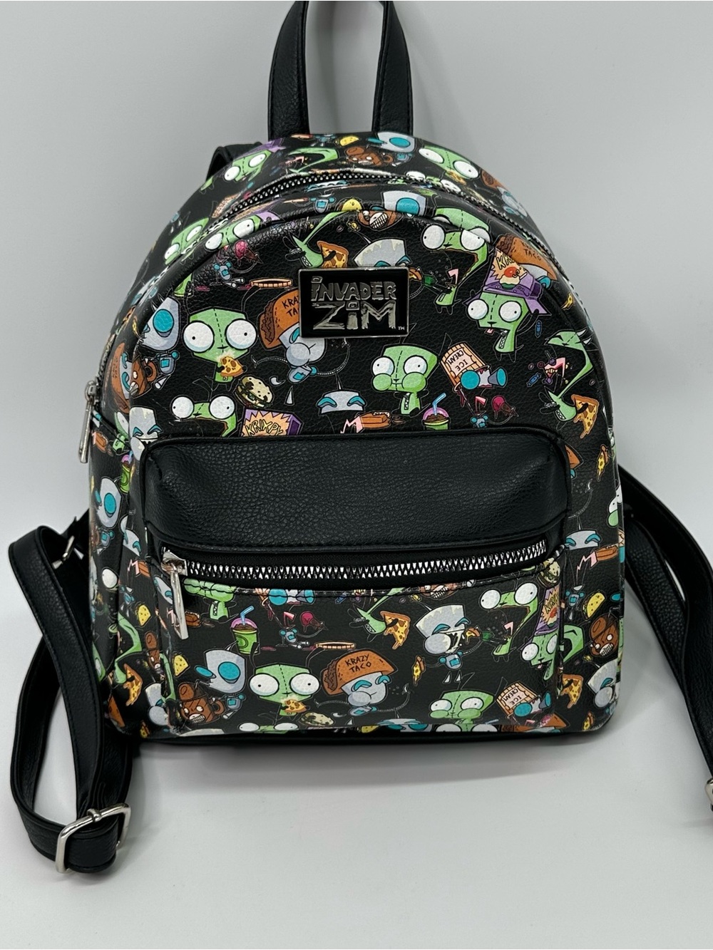 Invader Zim GIR Mini Backpack Black All Over Print Nickelodeon